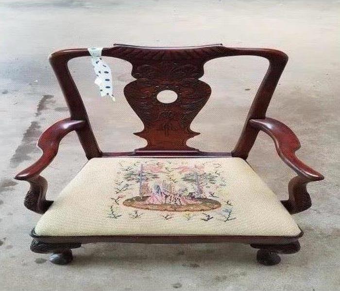 antique decorative arm chair with clean seat