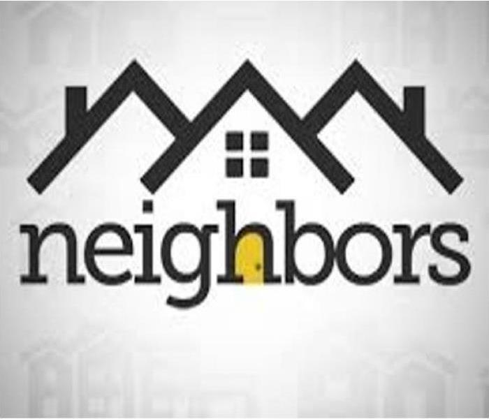 logo of three houses together with the word, "neighbors" written up front
